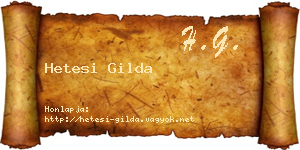 Hetesi Gilda névjegykártya